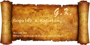 Gogolák Katalin névjegykártya